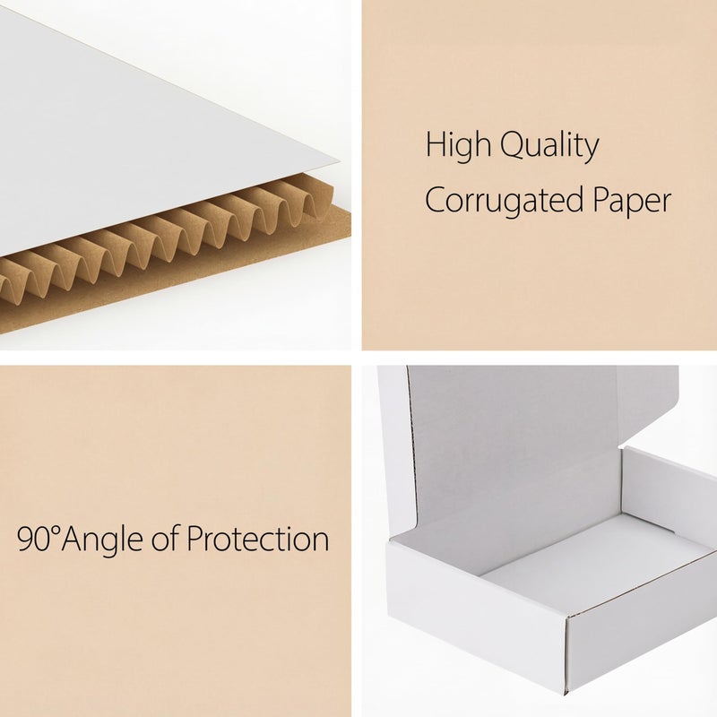 RLAVBL 4x4x2 Inches Shipping Boxes Set of 25, White Small Corrugated Cardboard Box, Mailer Boxes for Packing Small Business - Image 3